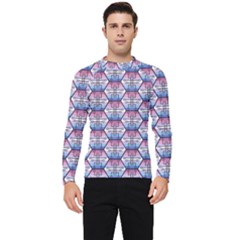 Hackers Town Void Mantis Hexagon Bigender Seven 7 Stripe Pride Flag Men s Long Sleeve Rash Guard by WetdryvacsLair