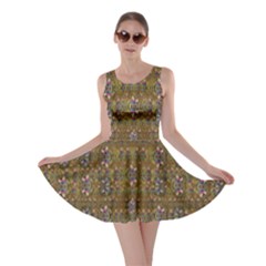 Sunflowers Seed In Harmony With Tropical Flowers Skater Dress by pepitasart