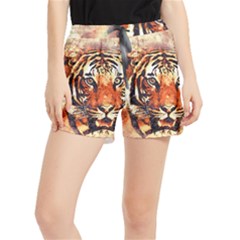 Tiger-portrait-art-abstract Women s Runner Shorts by Jancukart