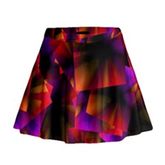 Squares Motif Geometric Pattern Mini Flare Skirt by dflcprintsclothing