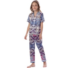 Abstract Pouring Kids  Satin Short Sleeve Pajamas Set by kaleidomarblingart