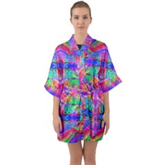 Deep Space 333 Half Sleeve Satin Kimono  by Thespacecampers