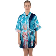 Faceless Half Sleeve Satin Kimono  by Hayleyboop