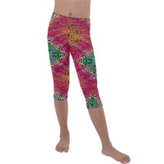 Dreamy Cheetah Kids  Lightweight Velour Capri Leggings  by Thespacecampers