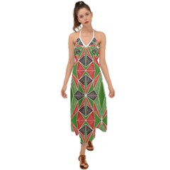 Abstract Pattern Geometric Backgrounds  Halter Tie Back Dress  by Eskimos