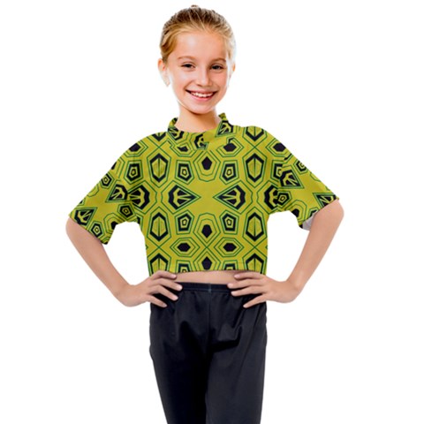 Abstract Pattern Geometric Backgrounds  Kids Mock Neck Tee by Eskimos