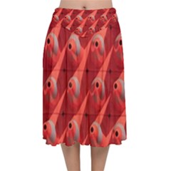 Sculpture-art-traffic-cones-plastic Velvet Flared Midi Skirt by Jancukart