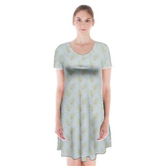 Digitalart Short Sleeve V-neck Flare Dress by Sparkle