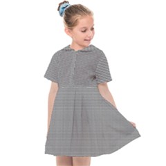 Small Soot Black And White Handpainted Houndstooth Check Watercolor Pattern Kids  Sailor Dress by PodArtist