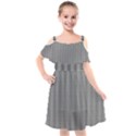 Soot Black and White Handpainted Houndstooth Check Watercolor Pattern Kids  Cut Out Shoulders Chiffon Dress View1