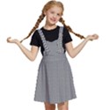 Soot Black and White Handpainted Houndstooth Check Watercolor Pattern Kids  Apron Dress View1