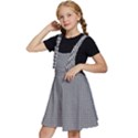 Soot Black and White Handpainted Houndstooth Check Watercolor Pattern Kids  Apron Dress View2