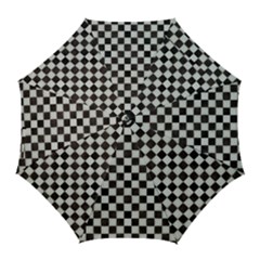 Large Black And White Watercolored Checkerboard Chess Golf Umbrellas by PodArtist