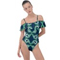 Abstract pattern geometric backgrounds  Frill Detail One Piece Swimsuit View1