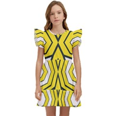 Abstract Pattern Geometric Backgrounds  Kids  Winged Sleeve Dress by Eskimos