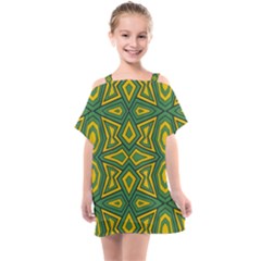 Abstract Pattern Geometric Backgrounds Kids  One Piece Chiffon Dress by Eskimos