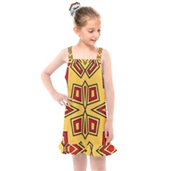 Abstract Pattern Geometric Backgrounds Kids  Overall Dress by Eskimos