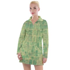 Bathroom Ceramic  Women s Long Sleeve Casual Dress by artworkshop