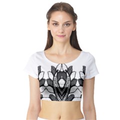 Im Fourth Dimension Black White Short Sleeve Crop Top by imanmulyana