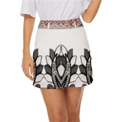 Im Fourth Dimension Black White Mini Front Wrap Skirt