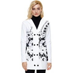 Im Fourth Dimension Black White 3 Button Up Hooded Coat  by imanmulyana