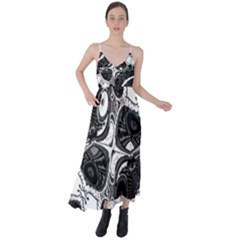 Im Fourth Dimension Black White 4 Tie Back Maxi Dress by imanmulyana