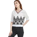 IM Fourth Dimension Black White 5 Quarter Sleeve Blouse View1