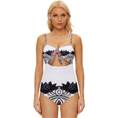 Im Fourth Dimension Black White 6 Knot Front One-piece Swimsuit by imanmulyana