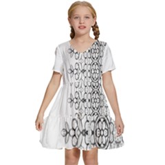 Im Fourth Dimension Black White 7 Kids  Short Sleeve Tiered Mini Dress by imanmulyana