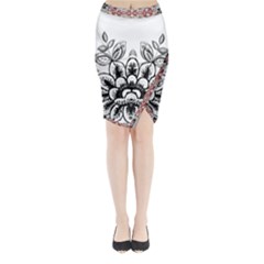 Im Fourth Dimension Black White 10 Midi Wrap Pencil Skirt by imanmulyana