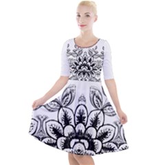 Im Fourth Dimension Black White 10 Quarter Sleeve A-line Dress by imanmulyana