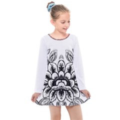 Im Fourth Dimension Black White 10 Kids  Long Sleeve Dress by imanmulyana