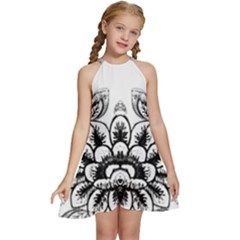 Im Fourth Dimension Black White 10 Kids  Halter Collar Waist Tie Chiffon Dress by imanmulyana