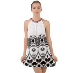 Im Fourth Dimension Black White 12 Halter Tie Back Chiffon Dress by imanmulyana