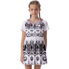 Im Fourth Dimension Black White 12 Kids  Asymmetric Collar Dress by imanmulyana