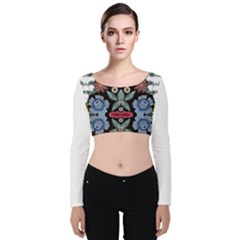 Im Fourth Dimension Colour 1 Velvet Long Sleeve Crop Top by imanmulyana