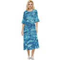  Surface Abstract  Double Cuff Midi Dress View1