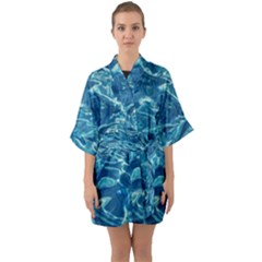 Surface Abstract  Half Sleeve Satin Kimono  by artworkshop