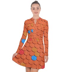 Phone Wallpaper Roof Roofing Tiles Roof Tiles Long Sleeve Panel Dress by artworkshop