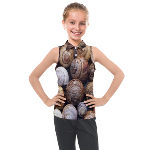 Snail Shells Pattern Arianta Arbustorum Kids  Sleeveless Polo Tee by artworkshop