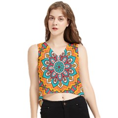 Mandala Spirit V-neck Cropped Tank Top by zappwaits