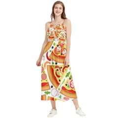 Pizza Love Boho Sleeveless Summer Dress by designsbymallika