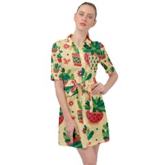 Cactus Love 5 Belted Shirt Dress by designsbymallika