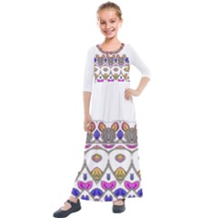 Im Fourth Dimension Colour 8 Kids  Quarter Sleeve Maxi Dress by imanmulyana