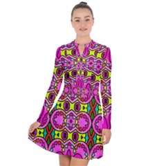 Abstract-karakkter Long Sleeve Panel Dress by nateshop