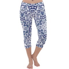 Blue-design Capri Yoga Leggings by nateshop