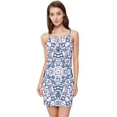 Blue-design Summer Tie Front Dress by nateshop