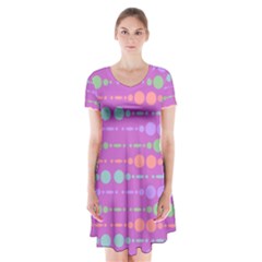 Design Modern Short Sleeve V-neck Flare Dress by nateshop