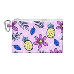 Flowers Purple Canvas Cosmetic Bag (medium) by nateshop