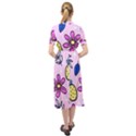 Flowers purple Keyhole Neckline Chiffon Dress View2